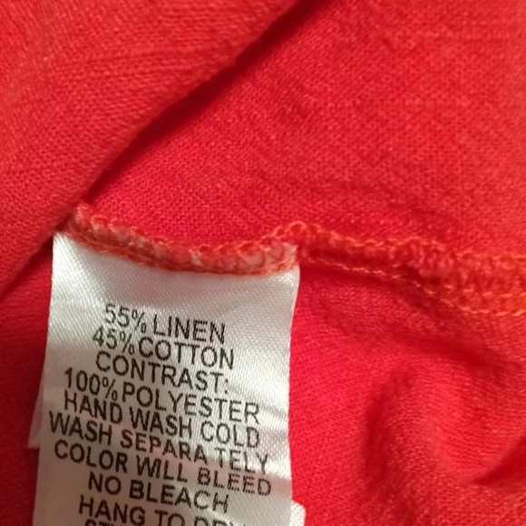 Umgee size Small Coral Orange Flutter Sleeves Tie Neck Top Blouse Boho - Picture 6 of 8